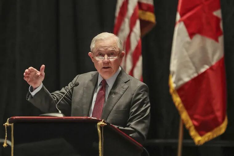Attorney General Jeff Sessions addresses the Major Cities Chiefs Association fall meeting at the Pennsylvania Convention Center.