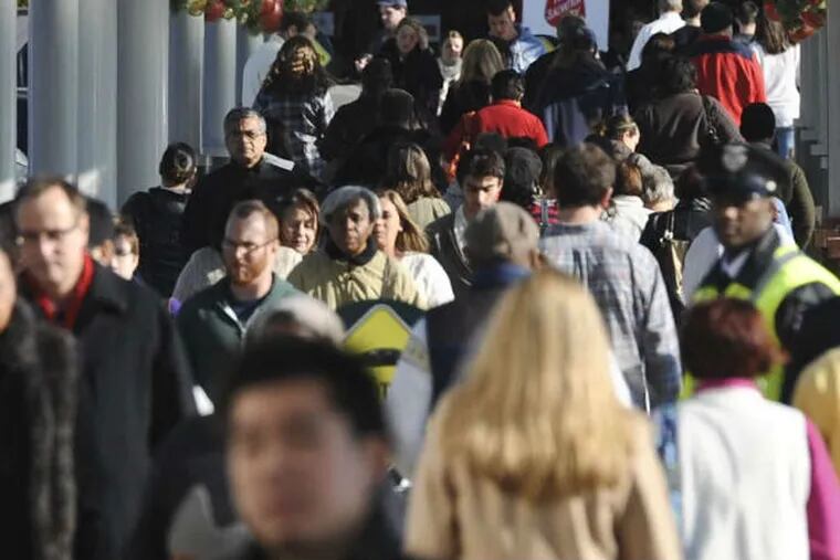 Shoppers throng King of Prussia Mall on Black Friday last year.
