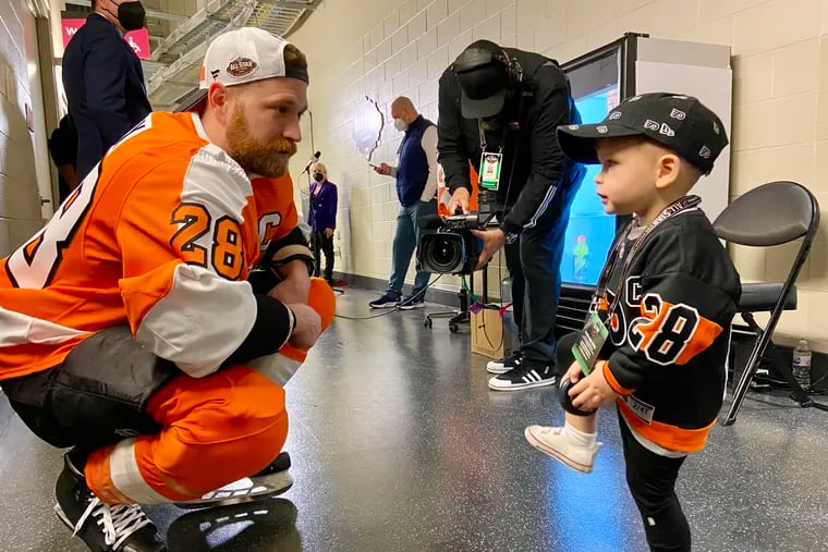 Claude Giroux's seventh All-Star Game appearance had a different feel, with his son Gavin around for every bit of the ride.