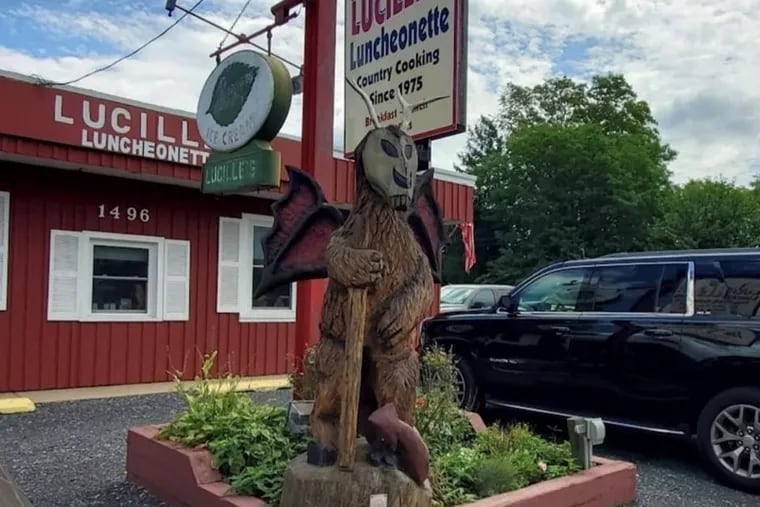 The iconic Jersey Devil statue, the symbol of the Pine Barrens, was stolen from outside Lucille's Luncheonette.