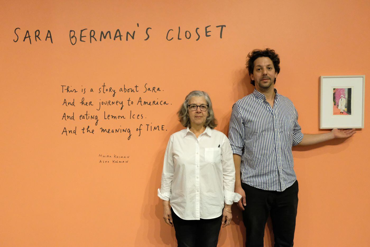 Maira and Alex Kalman, the artists who created the exhibition of Sara Berman's Closet at National Museum of American Jewish History. Sara is Maira's daughter and Alex's grandmother.