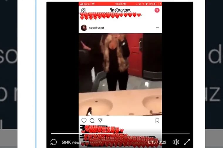 Screenshot of racist video recorded by 19-year-old Marlton woman while she was a student at the University of Alabama.