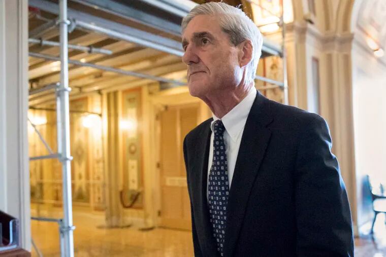 In this June 21, 2017, file photo, special counsel Robert Mueller departs after a meeting on Capitol Hill in Washington.