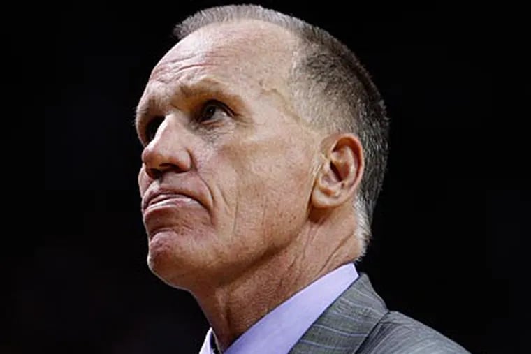 Doug Collins and the Sixers fell in Game 1 of their playoff series with the Heat. (Ron Cortes/Staff Photographer)