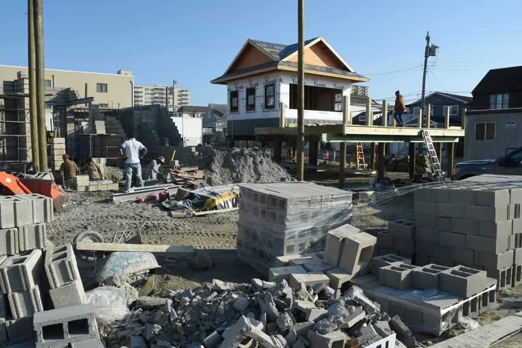 A two-story golf course is in the midst of being constructed April 13, 2018, a few blocks from Lucy the Elephant in Margate. But nearby homeowners have rallied against what they see as a tacky &quot;boardwalk attraction.&quot; TOM GRALISH / Staff Photographer