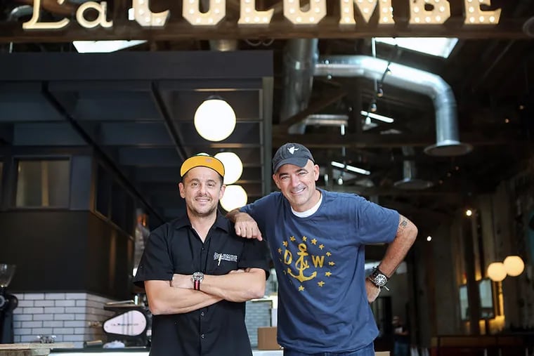 JP Iberti and Todd Charmichael in their new Fishtown cafe where they'll serve coffee, baked goods, food and drinks, and sell rum. STEPHANIE AARONSON / Philly.com