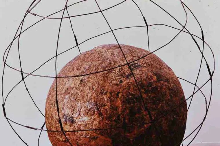&quot;Mappamondo&quot; (Globe), 1966-68, newspaper and wire, one of the artist's &quot;minus objects.&quot; Wire ball's diameter is 71 inches.