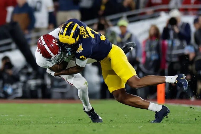Keon Sabb's path to the College Football Playoff championship game began at Williamstown High School, IMG Academy, and now as a defensive back at Michigan.
