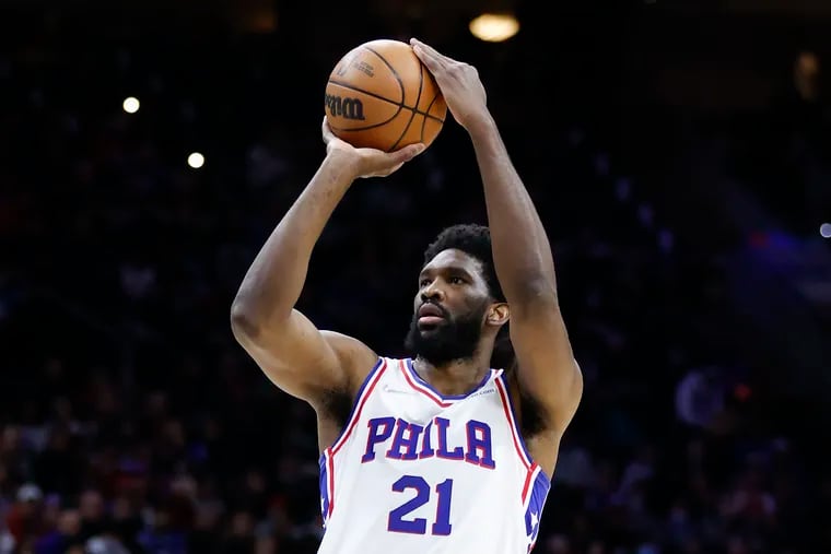 Sixers center Joel Embiid is attempting 3.4 three-pointers per game.