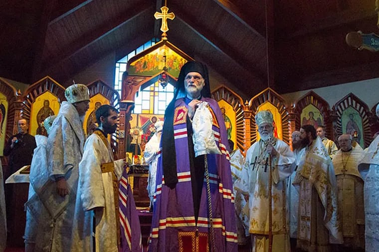 Bishop Mark Maymon is the new Bishop of Philadelphia and Eastern Pennsylvania for the Orthodox Church in America, after being enthroned at St. Stephen Orthodox Cathedral in Bustleton. Bishop Mark said the appeal of Eastern Orthodox Christianity is its adherence to religious rites that are 2,000 years old.  (Photo by Anastasia Hanney)