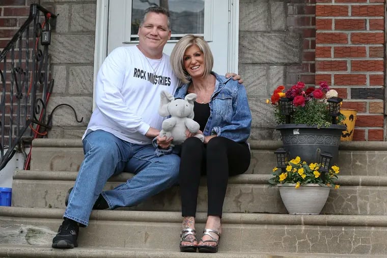 Kevin and Patti Bernard, foster parents of a 5-month old girl, at their home.