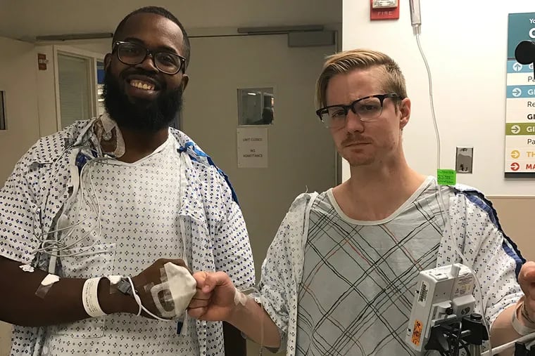 Adam, right, and Octavius before Adam donated his kidney.
