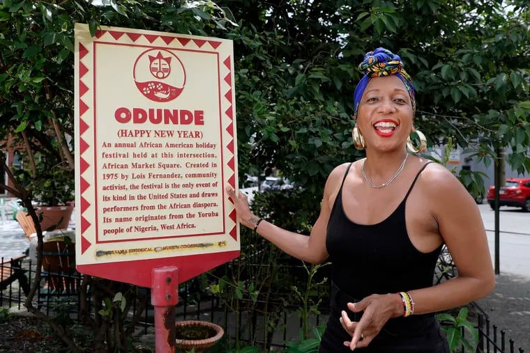 OshunBumi Fernandez-West, CEO of ODUNDE, at 23rd and South St., on June 5, 2020.