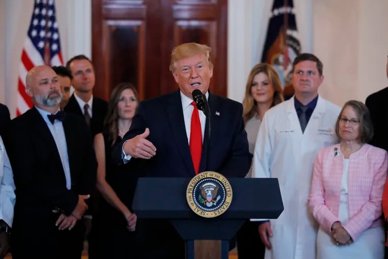 President Donald Trump speaks during a ceremony where he will sign an executive order that calls for upfront disclosure by hospitals of actual prices for common tests and procedures to keep costs down, at the White House in Washington, Monday, June 24, 2019. (AP Photo/Carolyn Kaster)