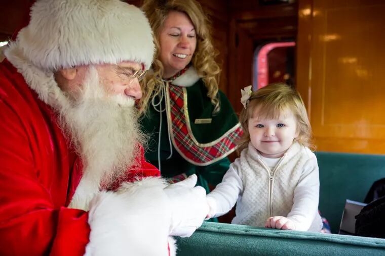 Strasburg Rail Road’s Santa Paradise Express includes presents for the little ones.