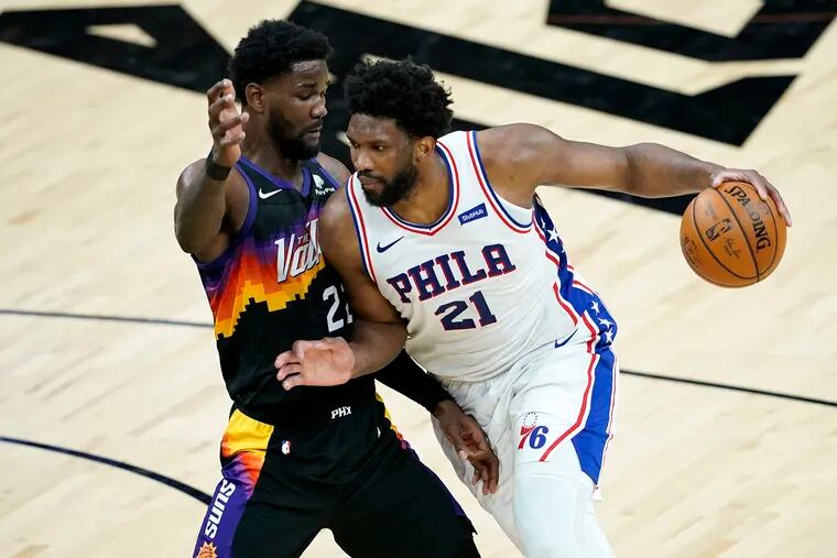 76ers center Joel Embiid sat out Monday night's game against Utah with back tightness.