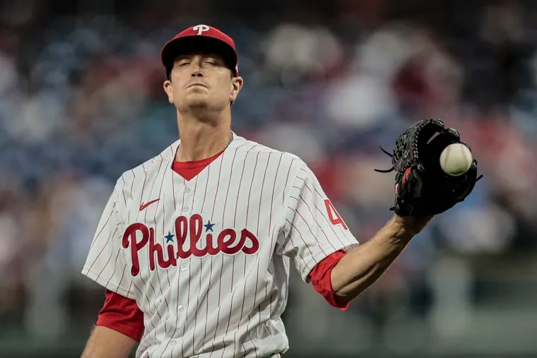 Phillies starter Kyle Gibson gave up seven runs in five innings Tuesday night against the Toronto Blue Jays.