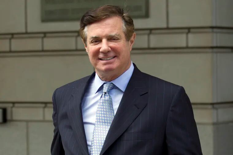 FILE - In this May 23, 2018, file photo, Paul Manafort, President Trump's former campaign chairman, leaves the Federal District Court after a hearing in Washington.