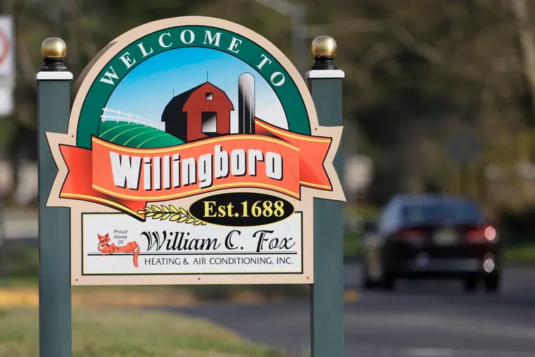 A Welcome to Willingboro sign on Levitt Parkway in Willingboro, NJ on April 12, 2020.
