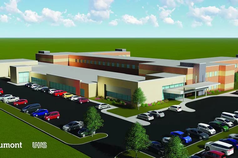 Universal Health Services Inc., of King of Prussia, and a large nonprofit health system in Michigan announced a joint venture to build a $40 mental health hospital with 150 beds, shown here in an artist's rendering. UHS will be the majority owner.