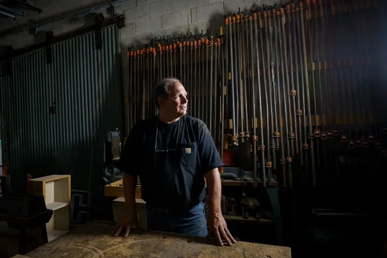 Victor Rossi, of Rossi Brother's Cabinet makers, shown here at his new warehouse work space in Wissanoming. Rossi, whose father started the business in 1956, is one of several industrial-types who have left Kensington in recent years as the neighborhood is booming with new residential construction projects.