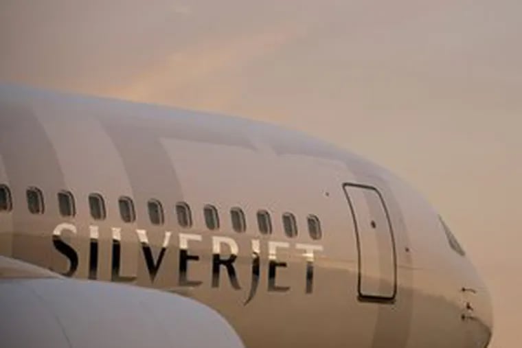 Silverjet&#0039;s aircraft. It has one plane, but hopes to add twoby December. Round-trip fares range from $1,600 to $2,300.