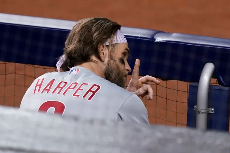 After carrying the Phillies' offense for the season's first month, Bryce Harper entered Saturday night's game in an 8-for-60 skid.