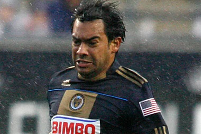 Carlos Ruiz is one of an increased number of Union players to take a chance at scoring from a distance. (AP Photo)