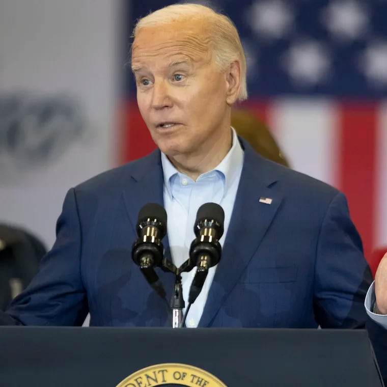 President Joe Biden speaks at a campaign stop at the Dr. Martin Luther King, Jr. Recreation Center in North Philadelphia in April.