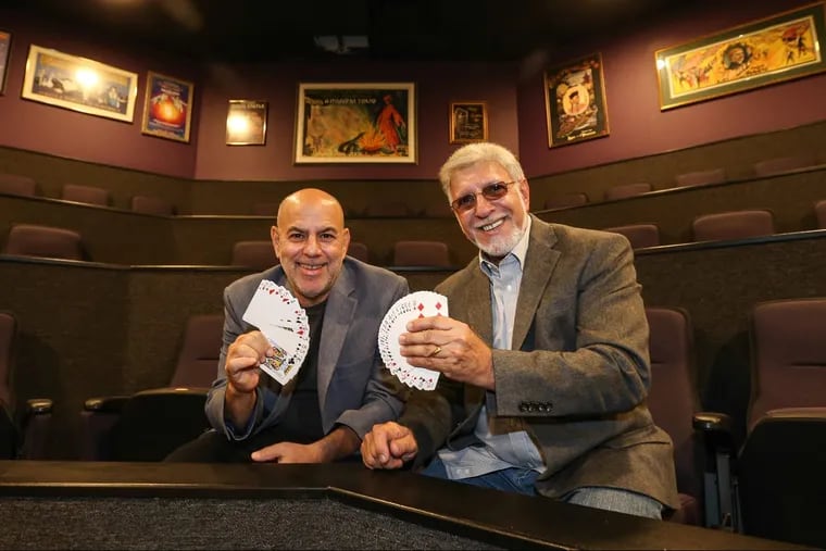 Danny Archer (left) and Marty Martin are opening the Smoke and Mirror Magic Theater in Huntingdon Valley.