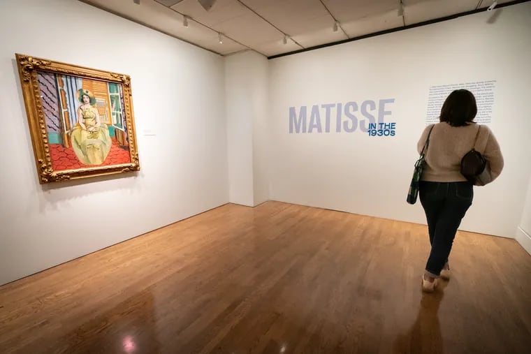 A visitor to the exhibit “Matisse in the 1930’s” during the press preview, at the Philadelphia Museum of Art, in Philadelphia, on Oct. 12, 2022.