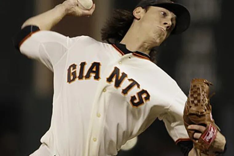 Tim Lincecum had the highest regular-season earned run average of the Giants' projected NLCS starters. (AP File Photo / Eric Risberg)