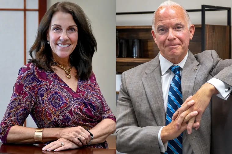 Montgomery County Court of Common Pleas President Judge Carolyn Carluccio (left), a Republican; and Superior Court Judge Dan McCaffery (right), a Democrat from Philadelphia, are running for the Pa. state Supreme Court.