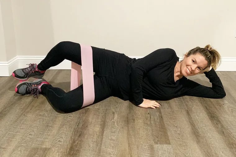 Ashley Greenblatt demonstrates an exercise that's easy on the knees.