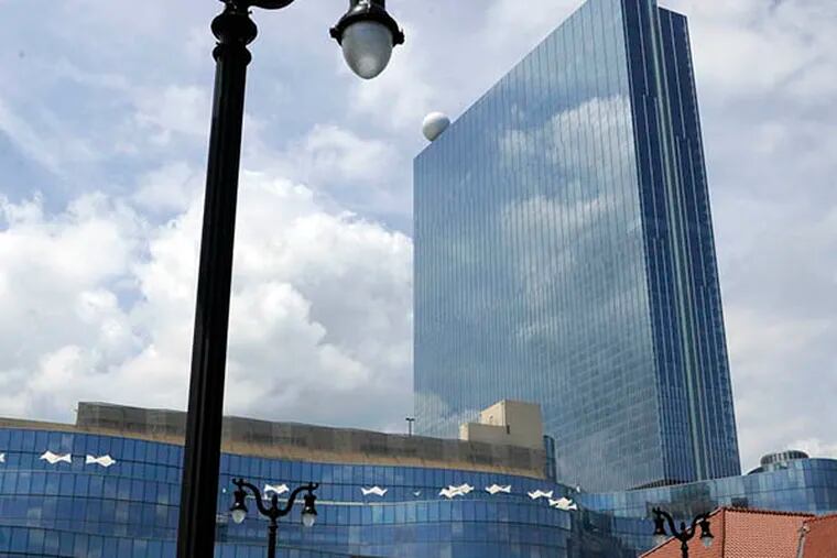 Moody’s questioned whether Atlantic City could rely on timely tax payments from bankrupt casinos, including Revel (shown here) and Trump Taj Mahal. (TOM GRALISH/Staff Photographer)