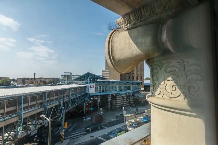 A file photo shows the Allegheny SEPTA station from the second floor of the Kensington Trust Building.