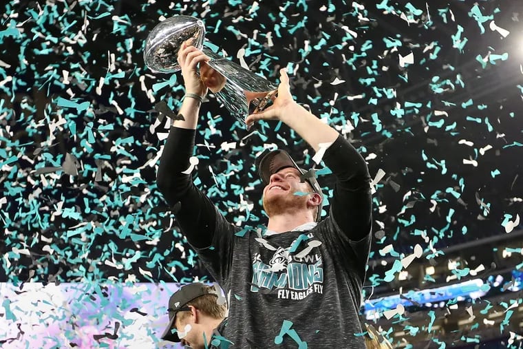Carson Wentz didn't play for the Lombardi Trophy, but at the rate he's going, it's likely he will sometime soon.