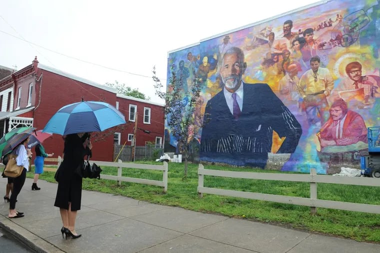 The Ed Bradley mural at 949 Belmont Ave.