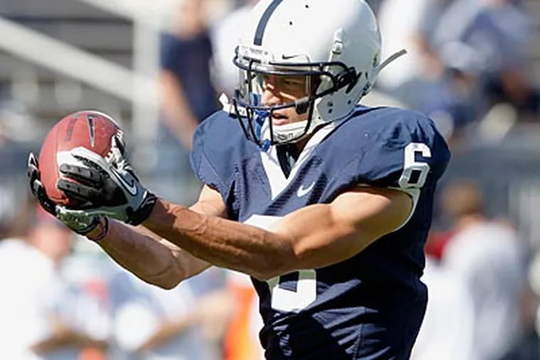 Former Penn State wide receiver Derek Moye has joined the Miami Dolphins as an undrafted free agent. (Keith Srakocic/AP file photo)