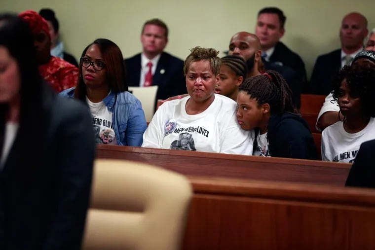 Family members of Nathaniel Plummer Jr., 13, who was shot and killed on Jan. 9, at the arraignment of Casche Alford.