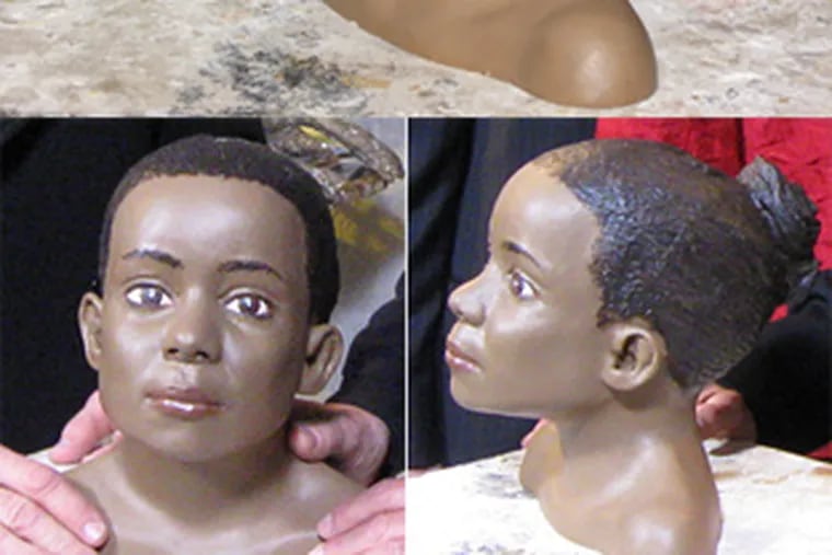 Views of Frank Bender's new bust of an unidentified girl whose remains were found in Monmouth County, N.J., in 2005. The unsolved case will be featured on Fox's "America's Most Wanted" on March 14.