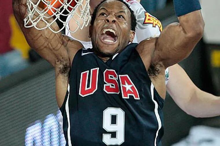 Andre Iguodala and the United States routed Greece in an exhibition game yesterday. (Arturo Rodriguez/AP file photo)