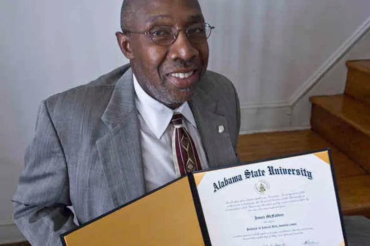James McFadden, expelled from Alabama State for his 1960s activism, holds the degree. He had gone on to get a master's.