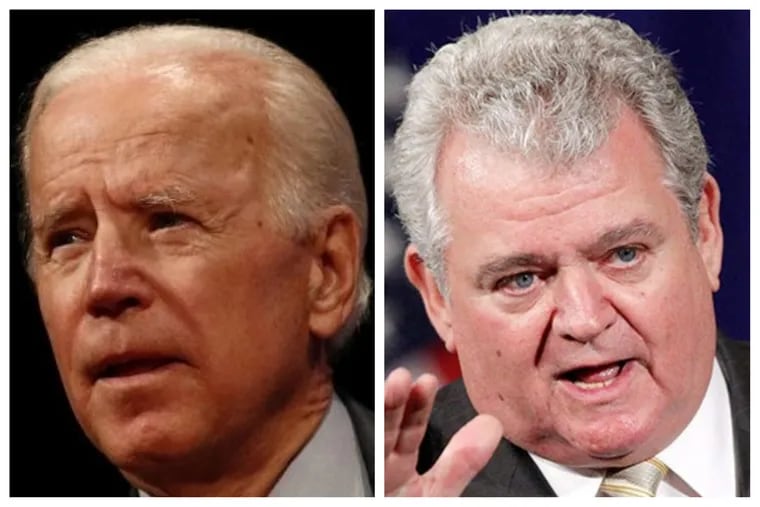 Former Vice President Joe Biden (left) is raising money for U.S. Rep. Bob Brady, who is retiring from Congress.