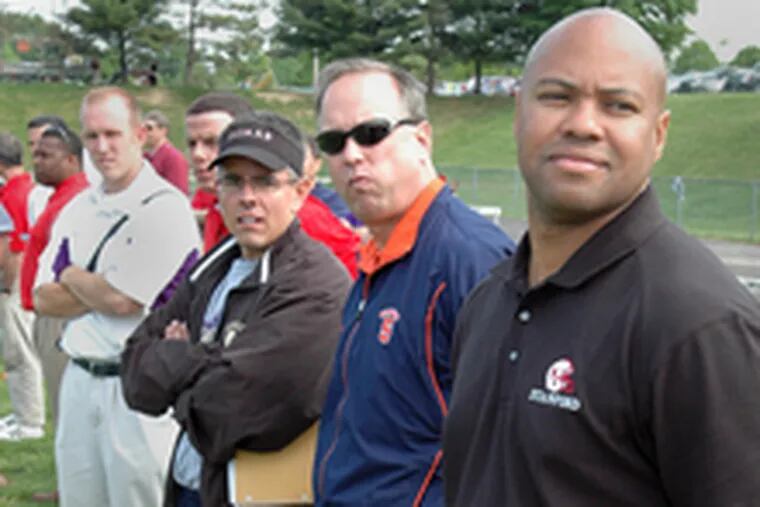 Stanford assistant David Shaw (right) is among coaches at O&#0039;Hara.