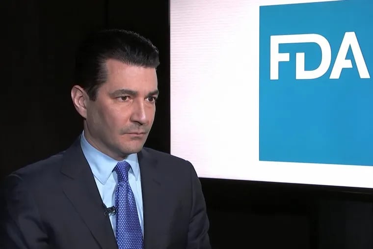 Food and Drug Administration Commissioner Scott Gottlieb listens during an interview with The Associated Press in New York on Monday, March 5, 2018.
