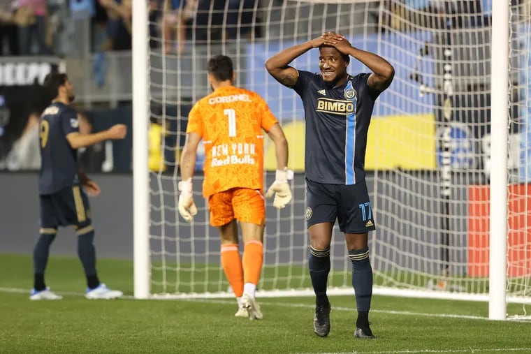 Sergio Santos laments one of the Union's missed chances against the Red Bulls.