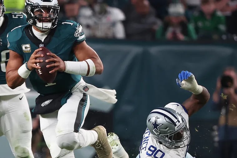 Eagles quarterback Jalen Hurts hasn't needed to rely on his legs as much this season.