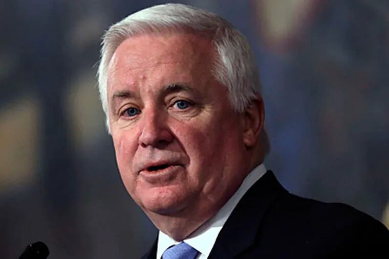 ASSOCIATED PRESS Gov. Corbett is facing a number of hot-button issues of his own making - at a time when his approval numbers are low.