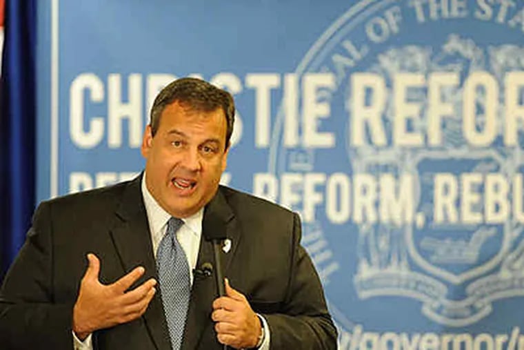In a town meeting, Gov. Christie outlined a plan to jettison seniority, advanced academic degrees, and tenure as automatic steps toward higher pay. (File / Staff)